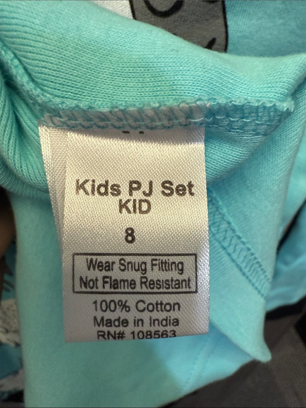 Lazy One Aqua & Black 'Fast Asleep' Sheep Kids Pajama Set - Picture 5 of 5